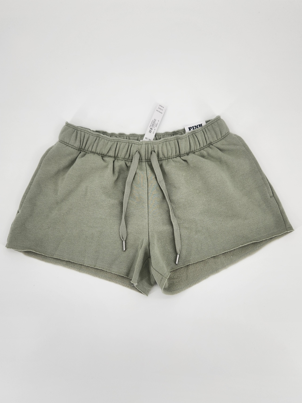 PINK Victoria's Secret Sage Green Drawstring Terry Shorts